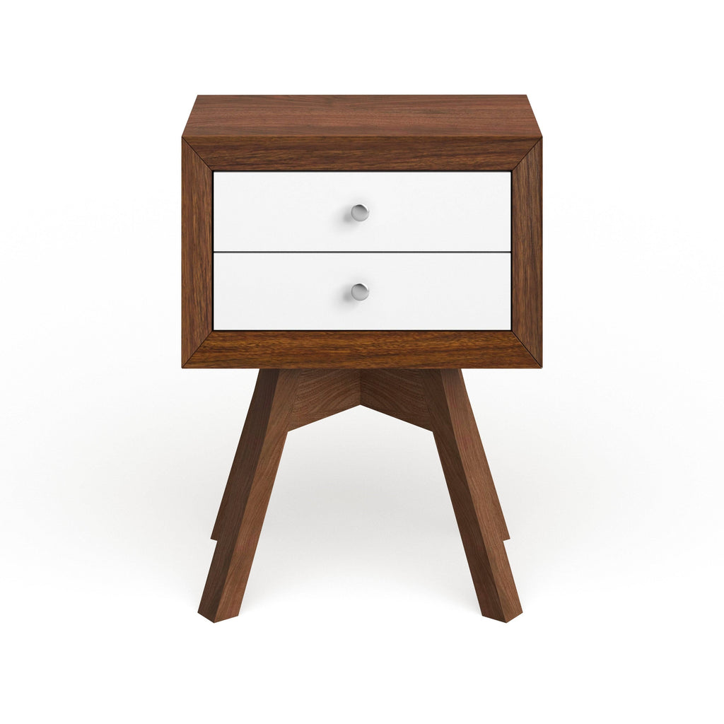 Walnut and White Two-Tone Nightstand S98603