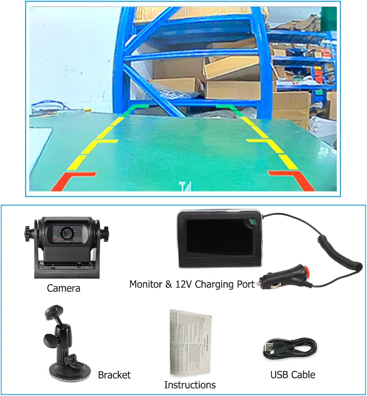 Wireless Magnetic Trailer Hitch Backup Camera with 4.3 inch LCD Monitor M730