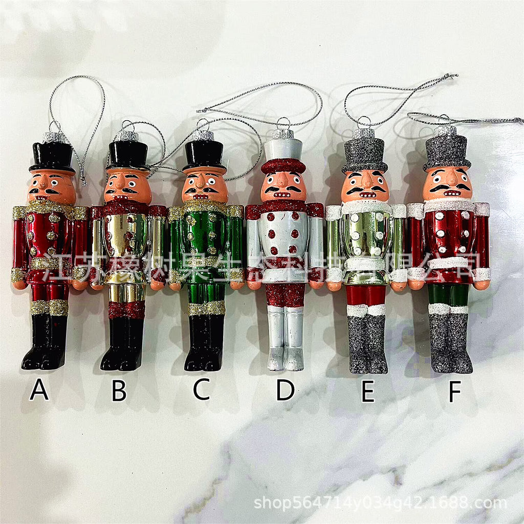 6Pcs Plastic Nutcracker Hanging Christmas Decoration V113