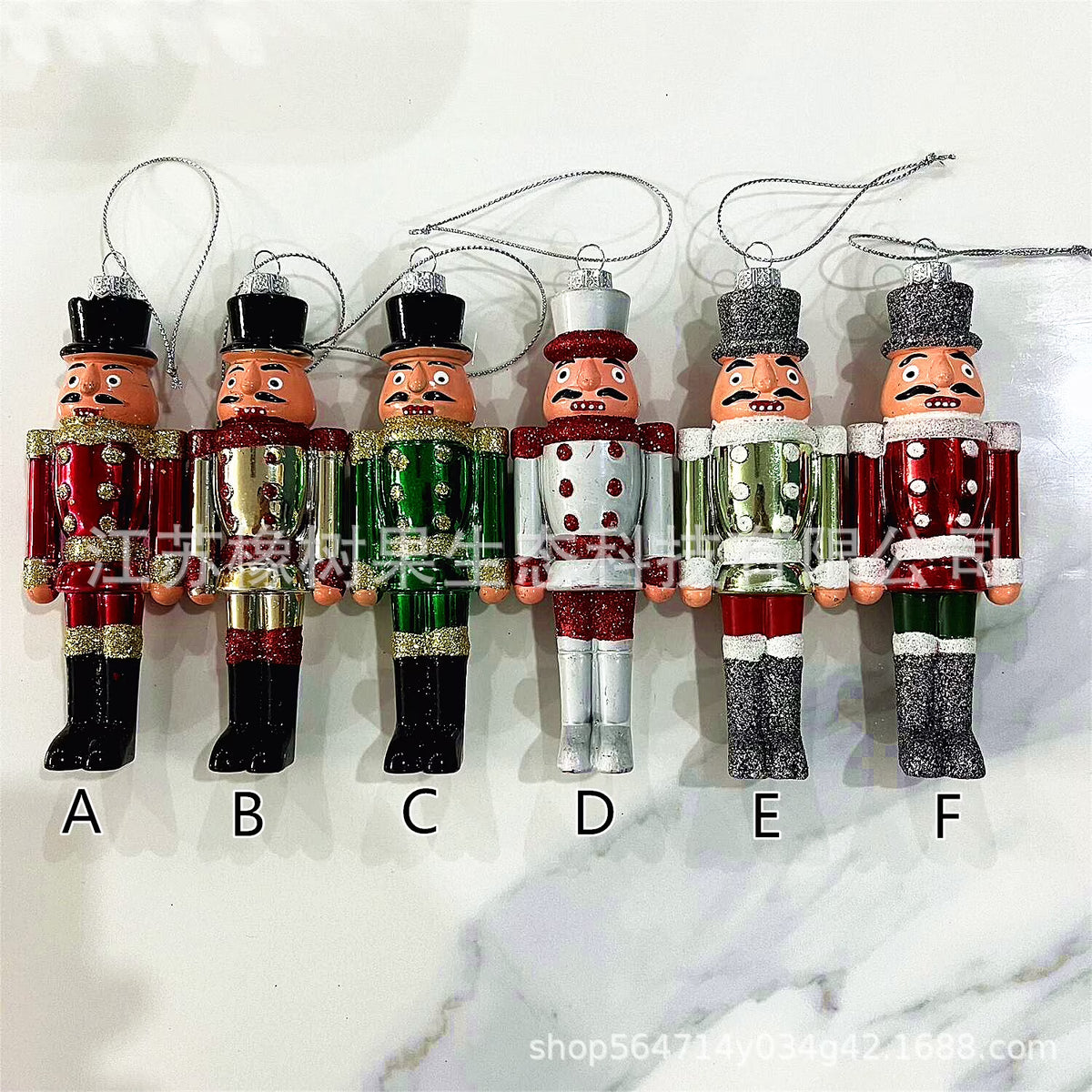 6Pcs Plastic Nutcracker Hanging Christmas Decoration V113