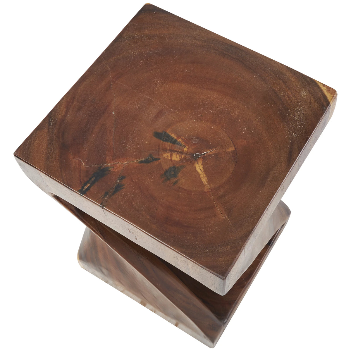 12" x 18" Brown Suar Wood Handmade Accent Table G301629