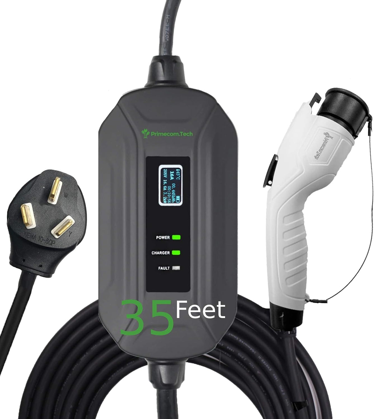 Portable Level 2 Electric Vehicle Charger, 16Amp, 50 Feet P8021