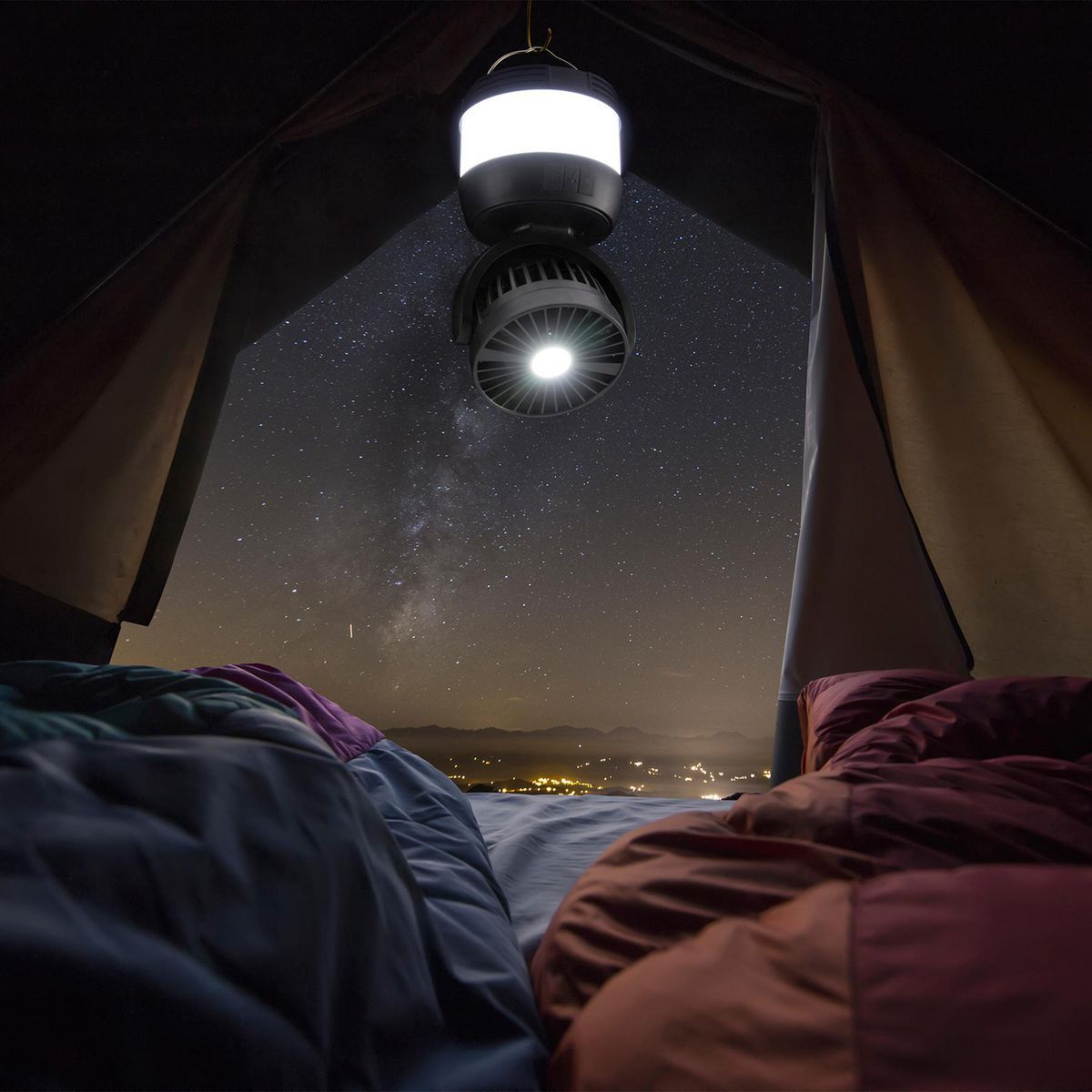 300 Lumen LED Rechargeable 3-in-1 Lantern, Fan, and Power Bank D2814