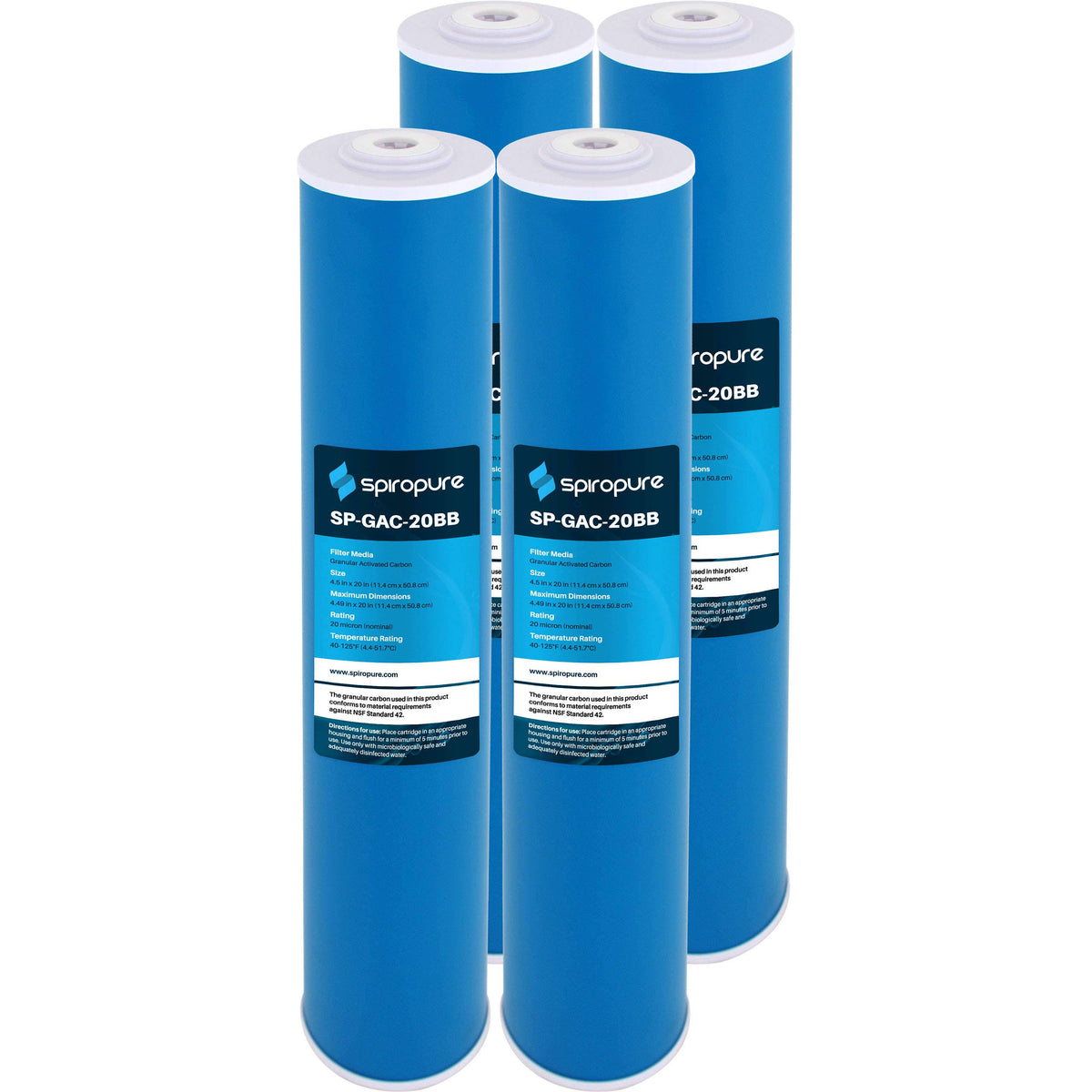 20x4.5 20 Micron GAC Water Filter Cartridge (4 Pack) X22761