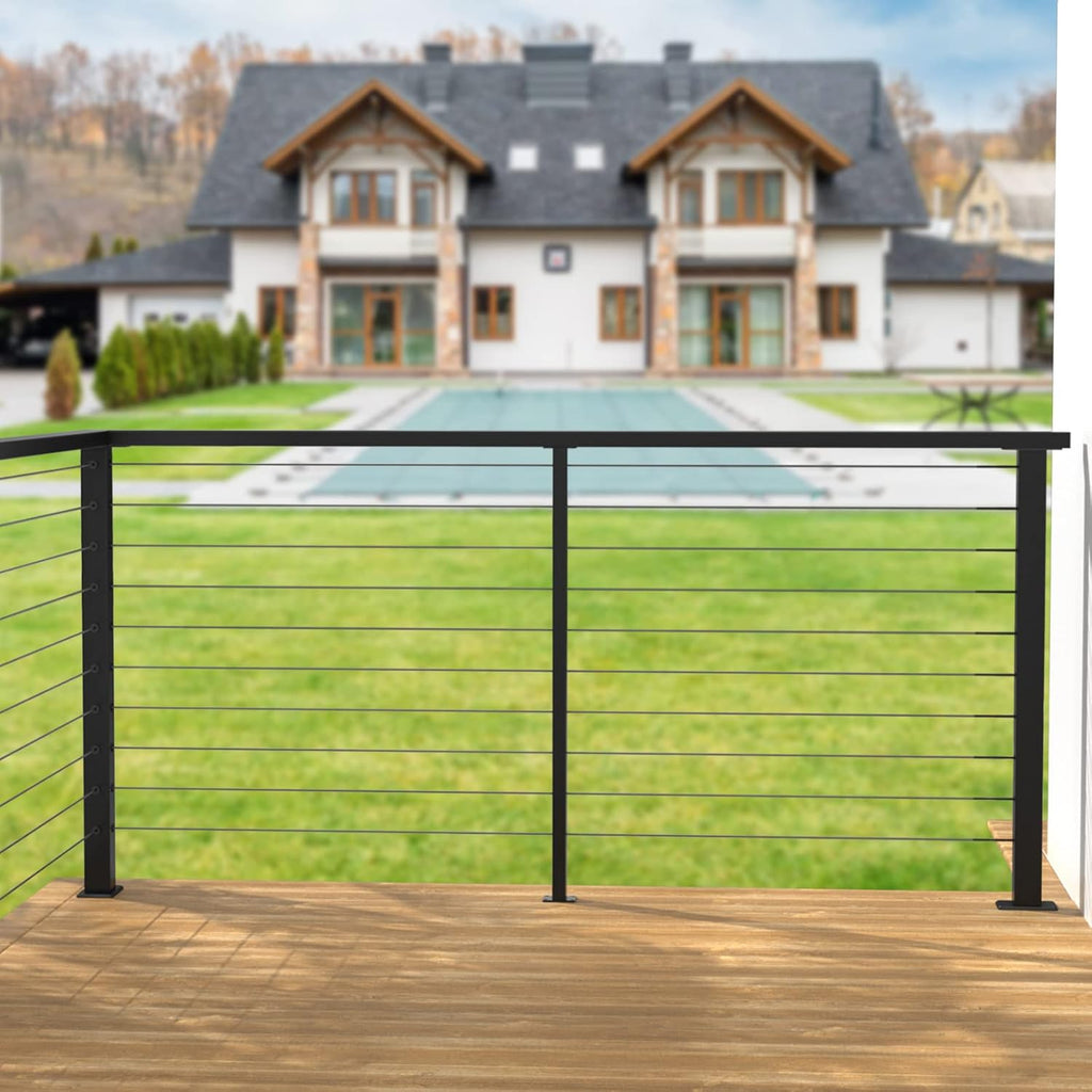 Black 30 Degree Stainless Steel Cable Railing Post B24086