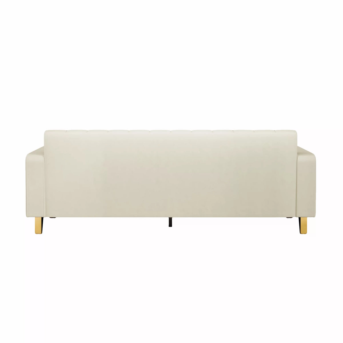 Velvet Upholstered Sofa with Pillows Gold Metal Legs T677