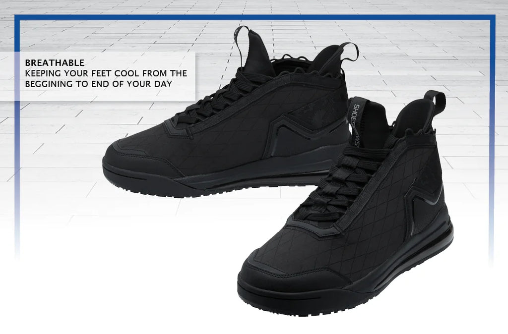 Black Water Resistant Slip Resistant Work Sneakers I344