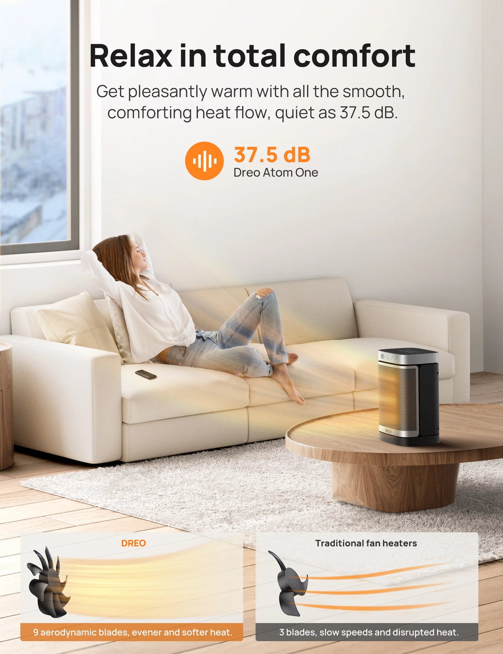 1500W Electric Space Heater with Oscillating U46291