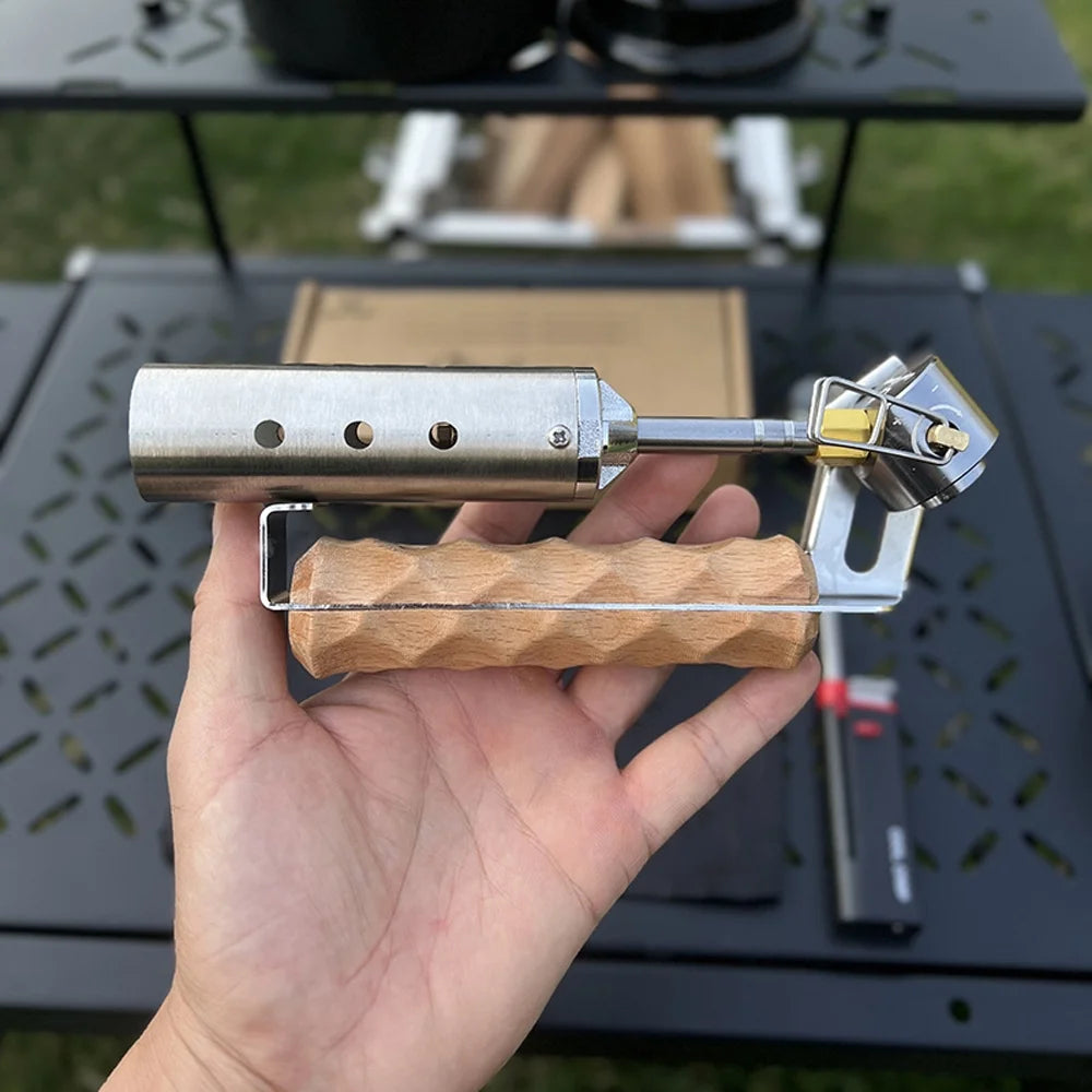 Adjustable Valve Outdoor Picnic Torch with Wood Handle R150184