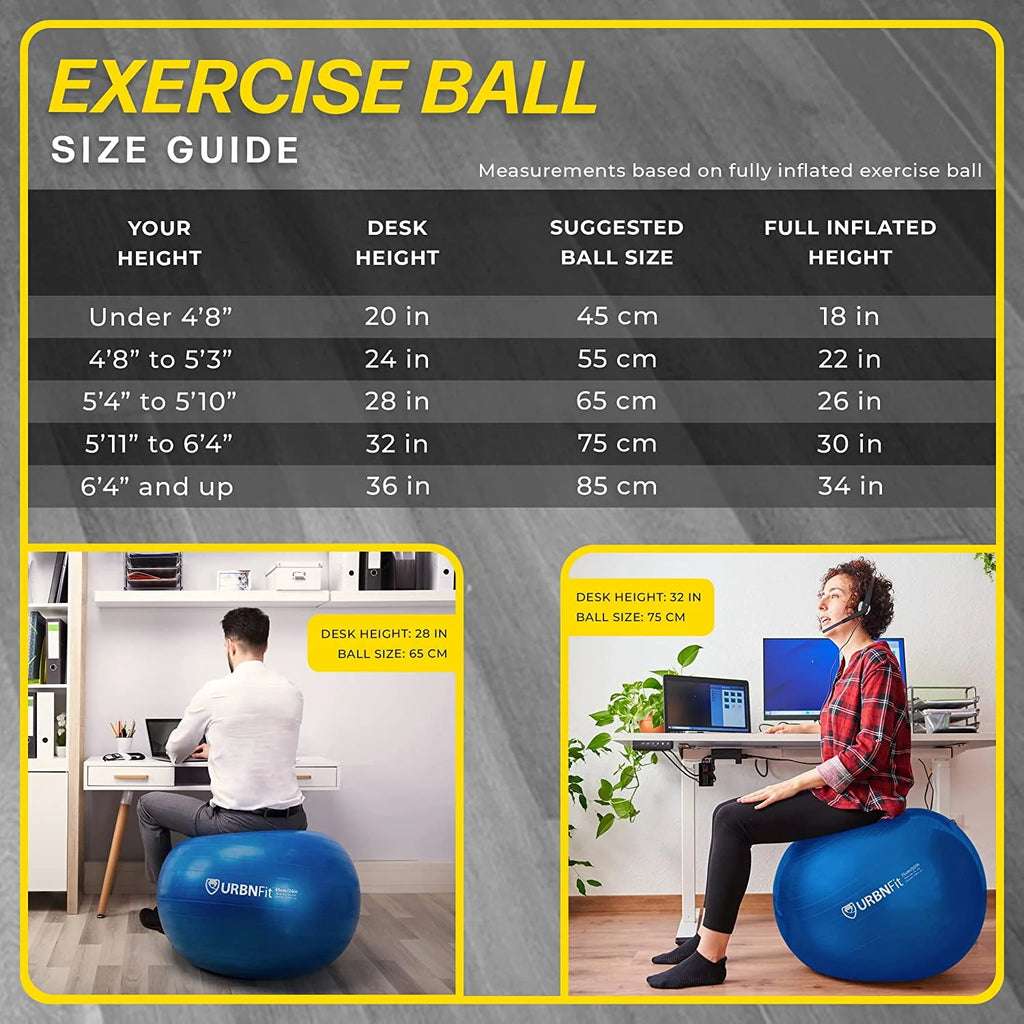 Black 75CM AntiBurst Exercise Ball Q103