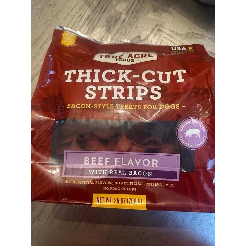 Thick Cut Strips with Real Bacon Dog Treats X931566