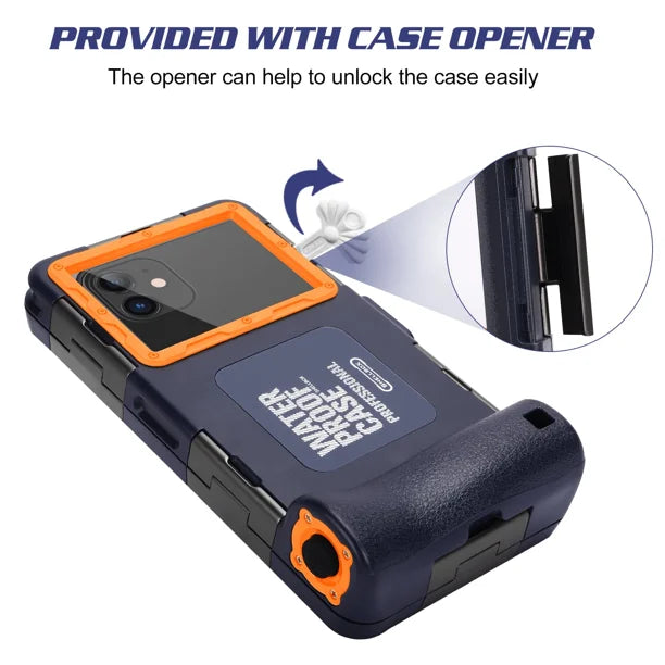 Waterproof Protective Case for Phones Up to 6.9 Inch with Lanyard D36478