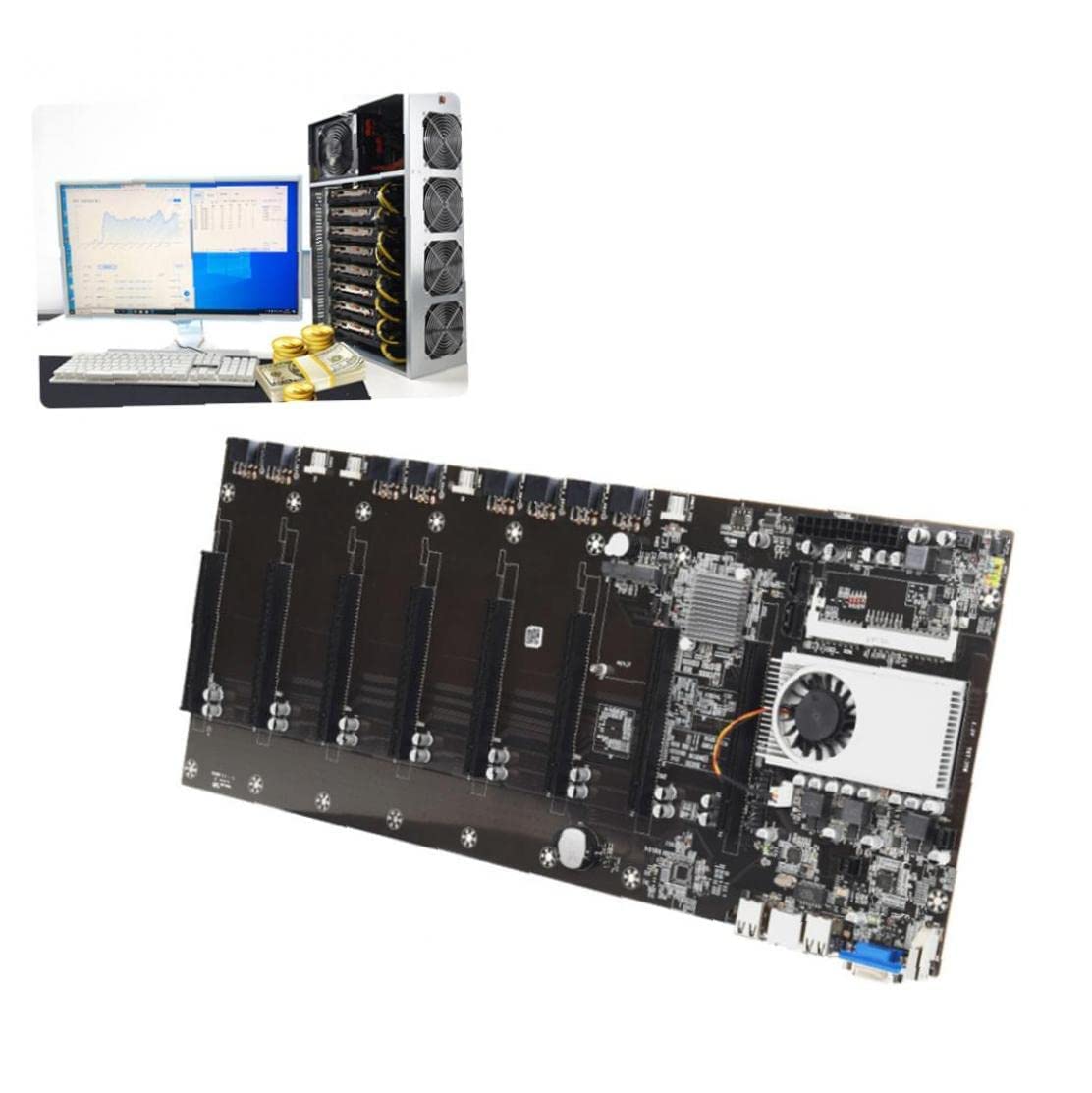 Mining Motherboard with 8 Video Card Slots A4797
