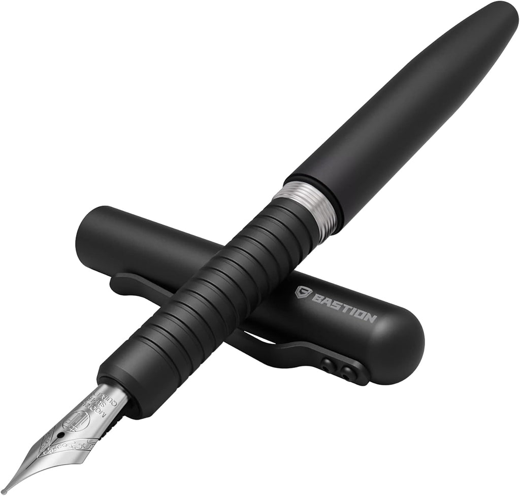 Fountain Pen with Gift Case, Fine Nib, Refillable, Stainless Steel P9826