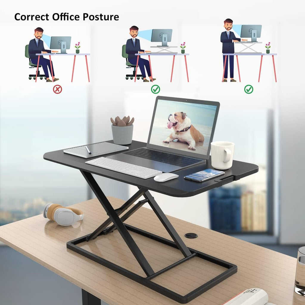 Compact Standing Desk Converter with Handle U6337