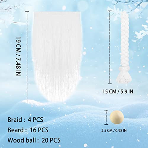 20 Pieces Christmas Gnome Beards Pre-Cut Faux Fur E937
