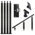 Black 30 Degree Stainless Steel Cable Railing Post B24086