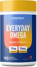 90 Count Burpless Fish Oil Supplement with Vitamin D3 W412
