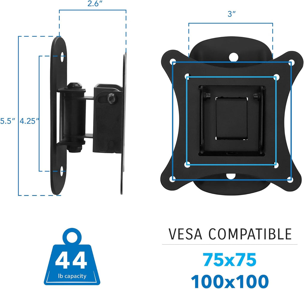 Small TV Monitor Wall Mount, VESA Compatible, 44lb Capacity, Pack of 2 X283