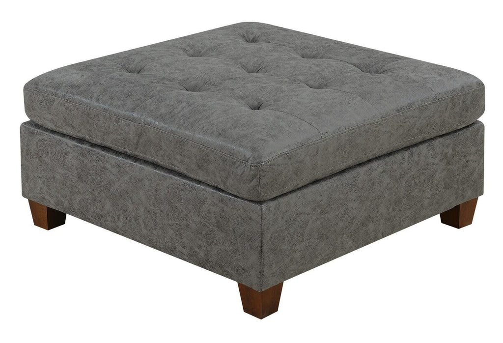 Antique Grey Leatherette 7pcs Sectional Sofa Set Z738