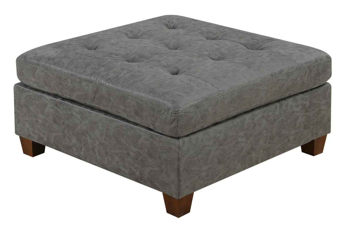 Antique Grey Leatherette 7pcs Sectional Sofa Set Z738