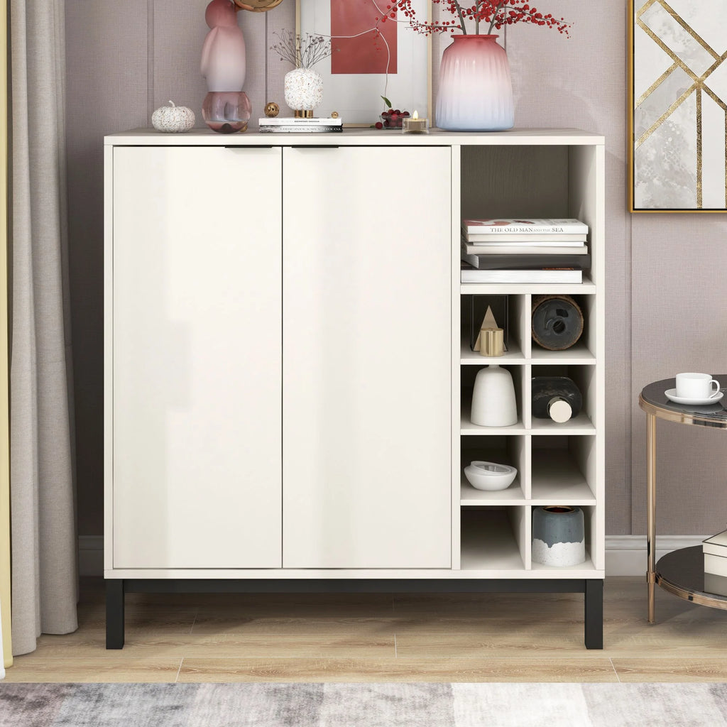 White Sideboard Buffet Cabinet with Storage Z707