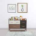 4 Drawers Fabric Vertical Organizer Dresser with Steel Frame Wood Top R651910