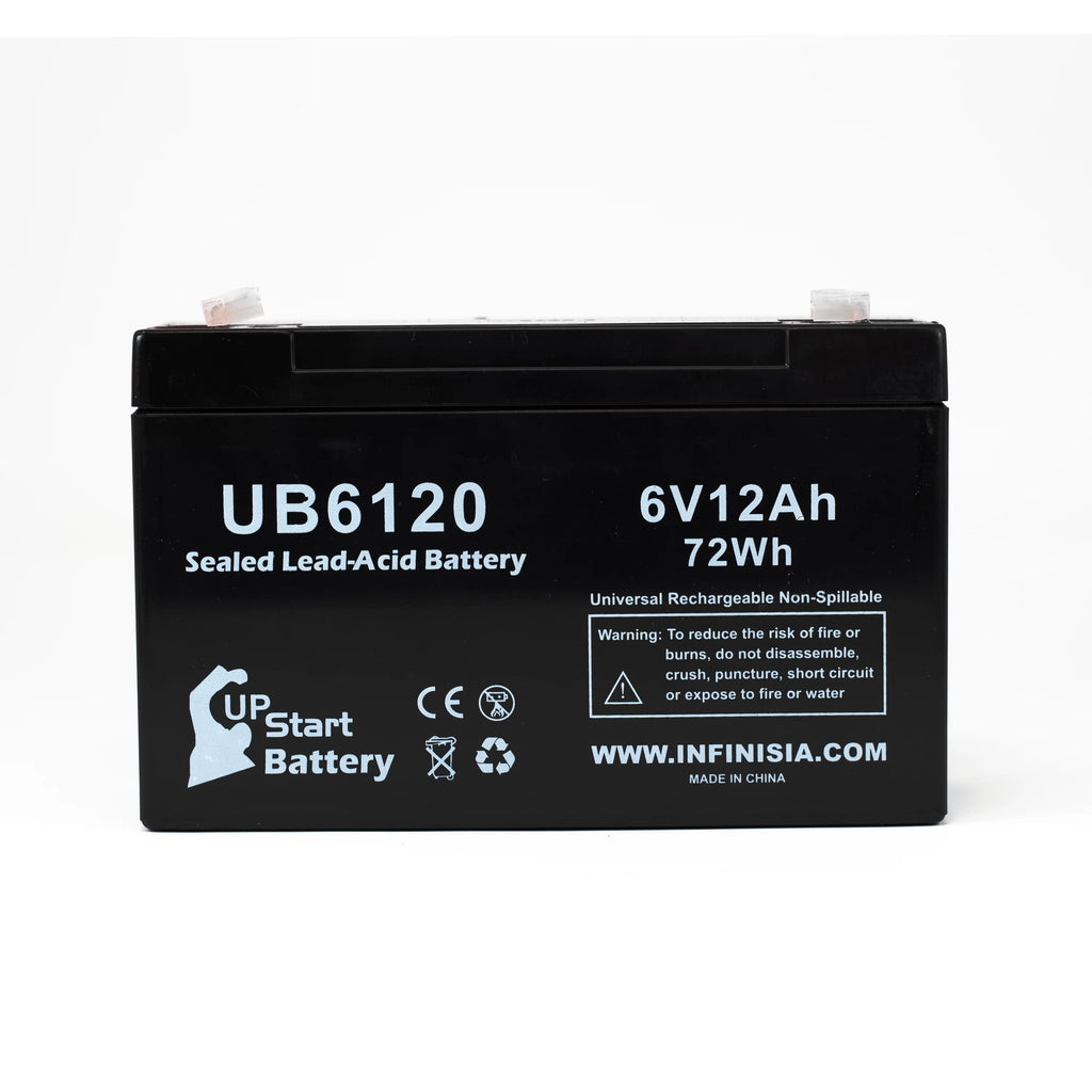 6V 12Ah Sealed Lead Acid Battery with F1 to F2 Terminal Adapters C296405