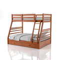 Oak Twin Over Full Bunk Bed with Drawers A61370