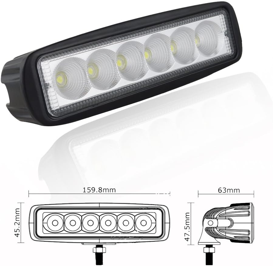 10 Pieces 6 inch 18W LED Work Light Bar A3324