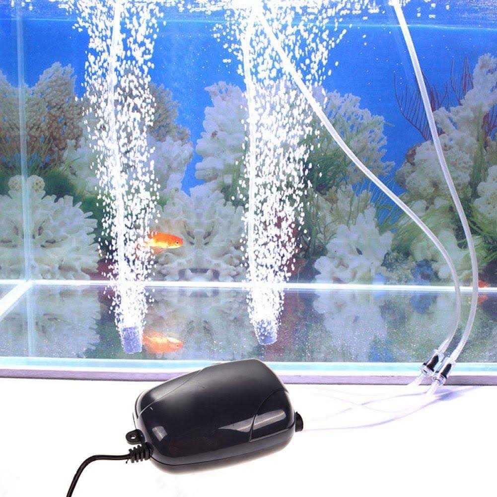 2 Air Bubble Disk Stone Aerator Aquarium Fish Tank Pond Pump Hydroponic Oxygen with 2M Silicone Tube I406892
