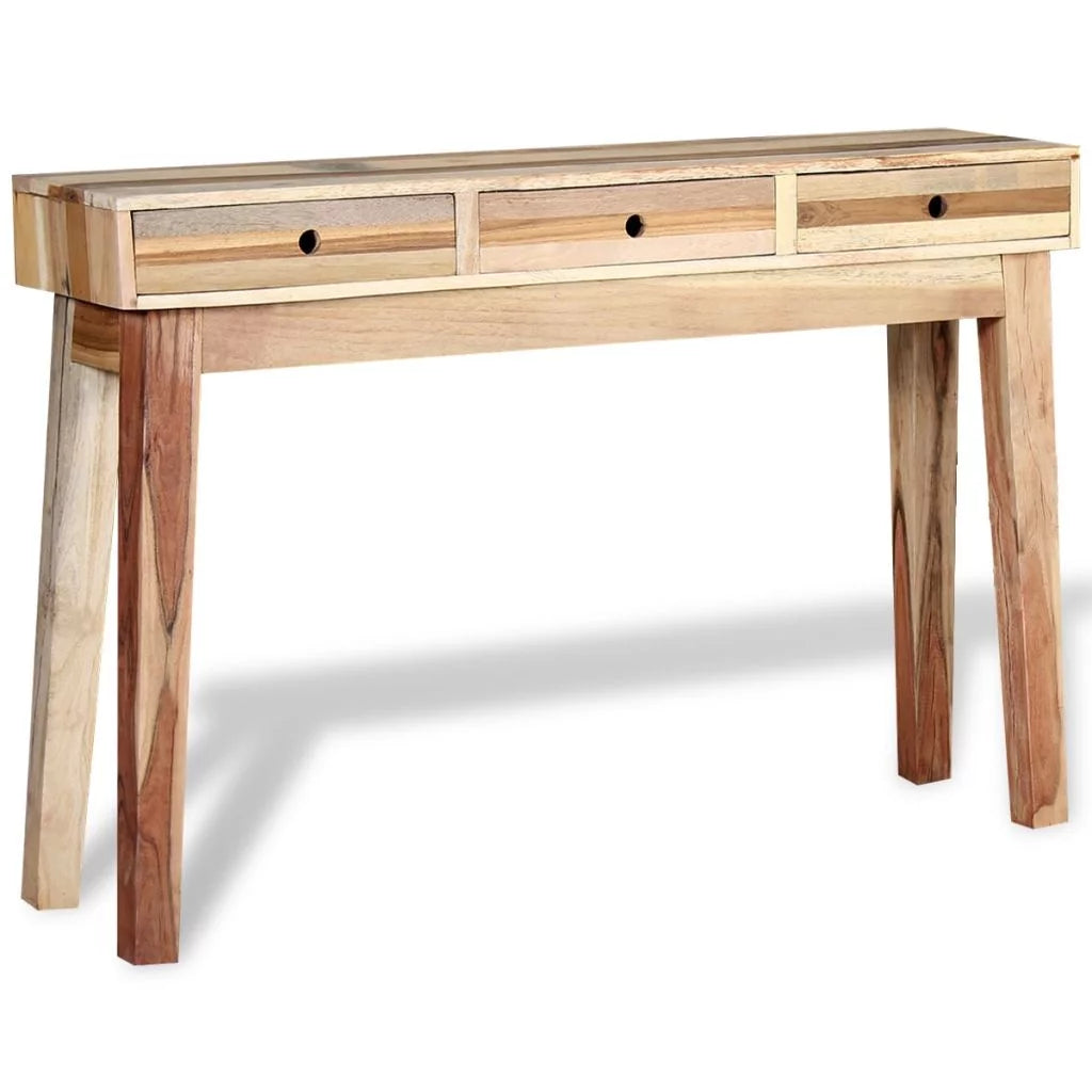Console Table with 3 Storage Drawers Reclaimed Wood K274