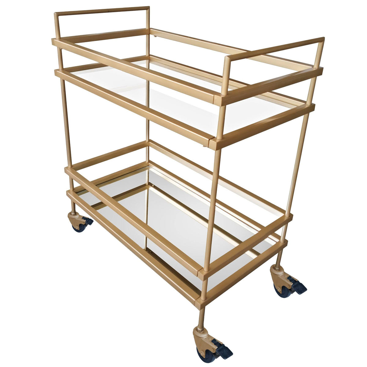 Gold Bar Cart with Two Glass Shelves M67800