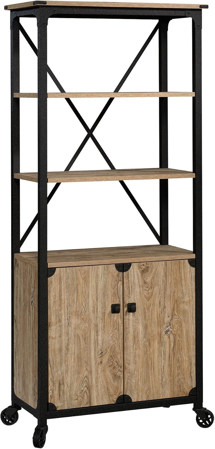 Bookcase with Doors, Milled Mesquite Finish V9303