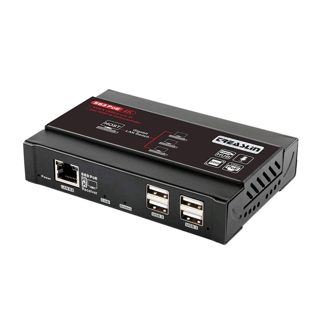 KVM Extender HDMI USB with POC, 80m 262ft Transmitter and Receiver, Cat5/5e/Cat6/6e HDMI to RJ45, 1080P 60fps D42405