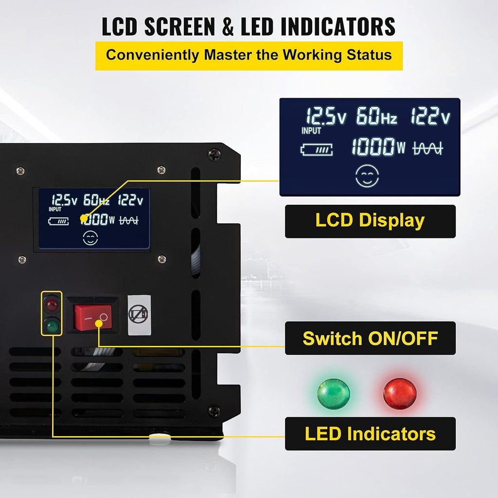 2000W Modified Sine Wave Power Inverter with LCD Display A580862