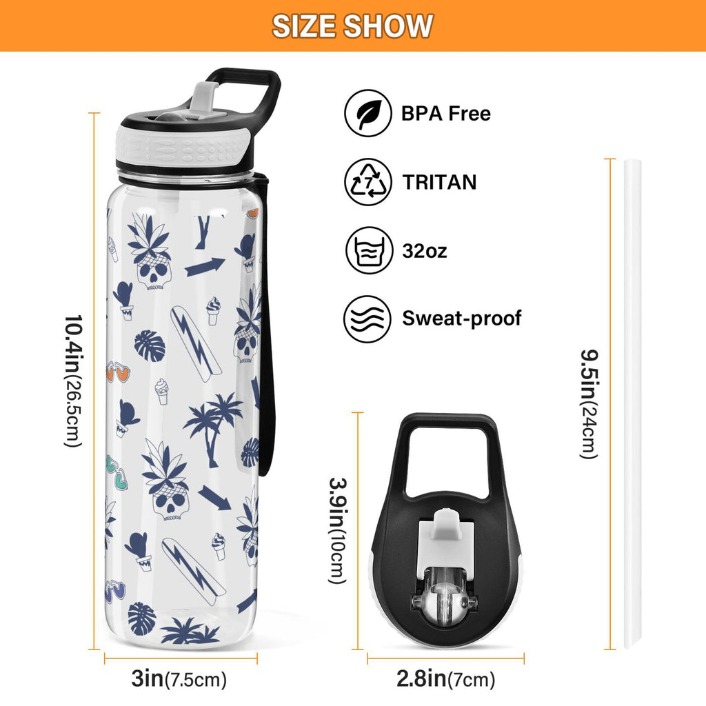Clear 32oz Tritan Water Bottle with Straw K934471