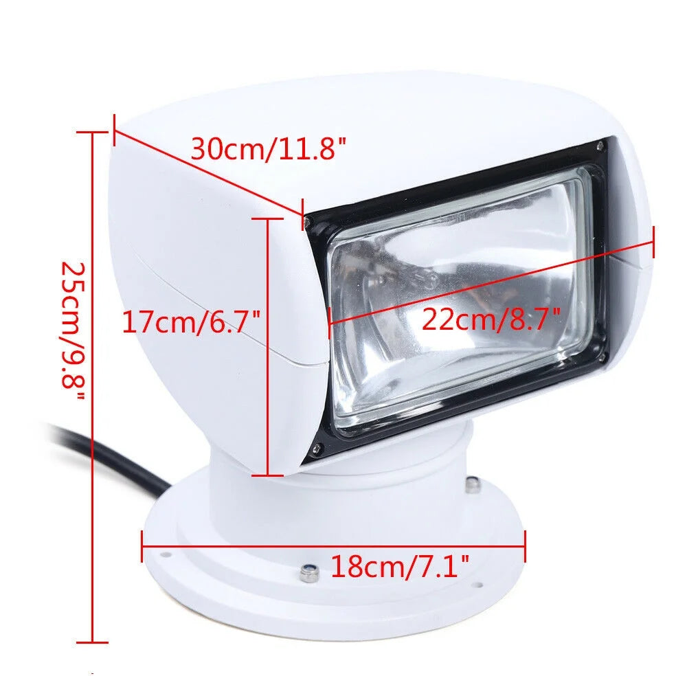 12V 100W Marine Spotlight Remote Control Searchlight 360° Rotate Waterproof G82894