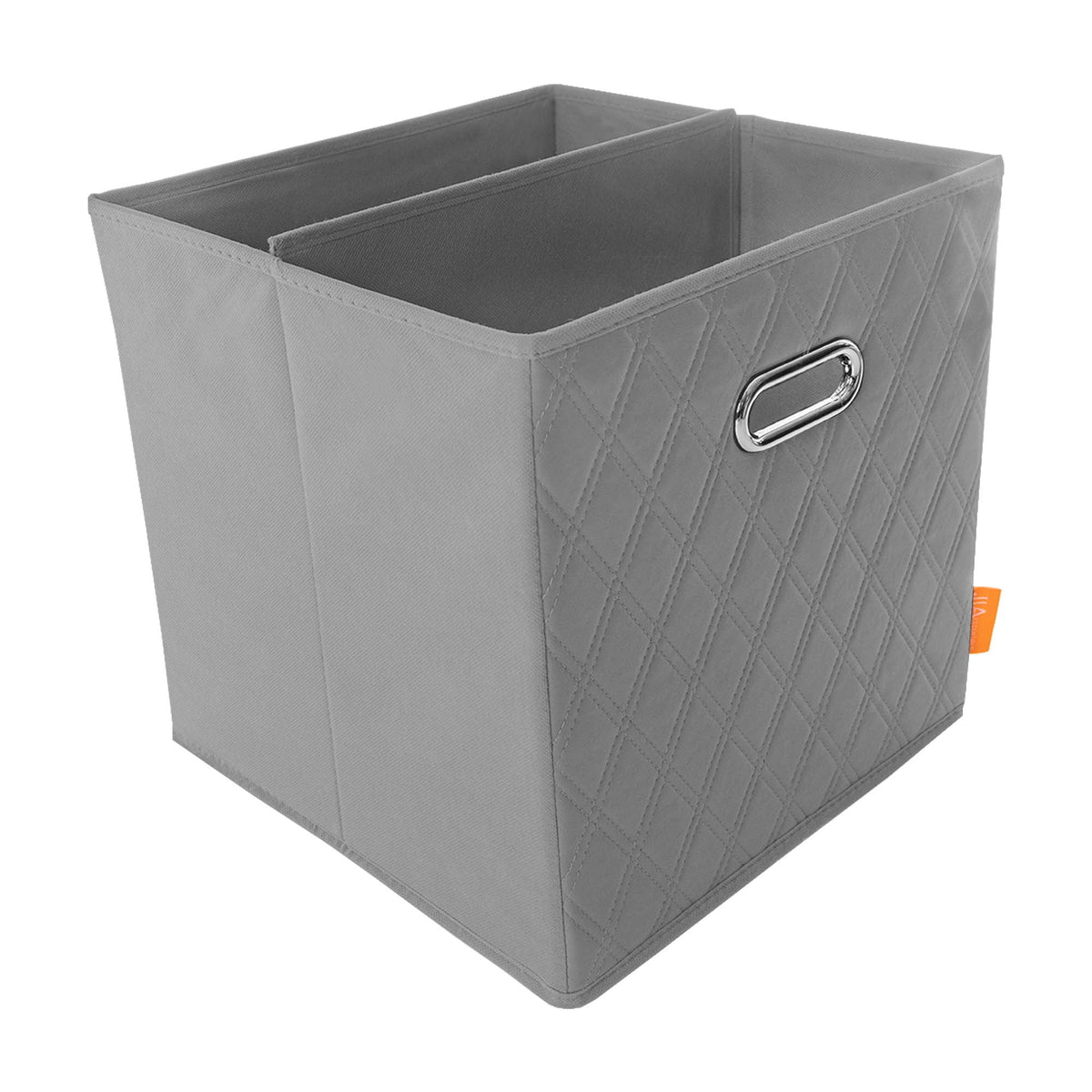 Gray Foldable Faux Leather Storage Cube Bins Set of Four O55337