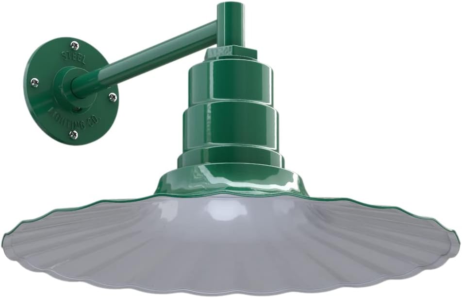 16 inch Radial Wave 23 inch Gooseneck Galvanized Barn Light S699537