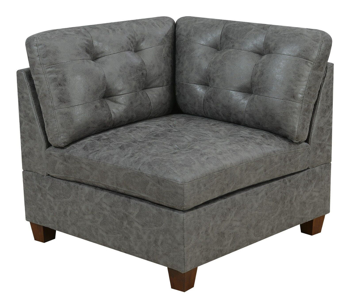 Antique Grey Leatherette 7pcs Sectional Sofa Set Z738