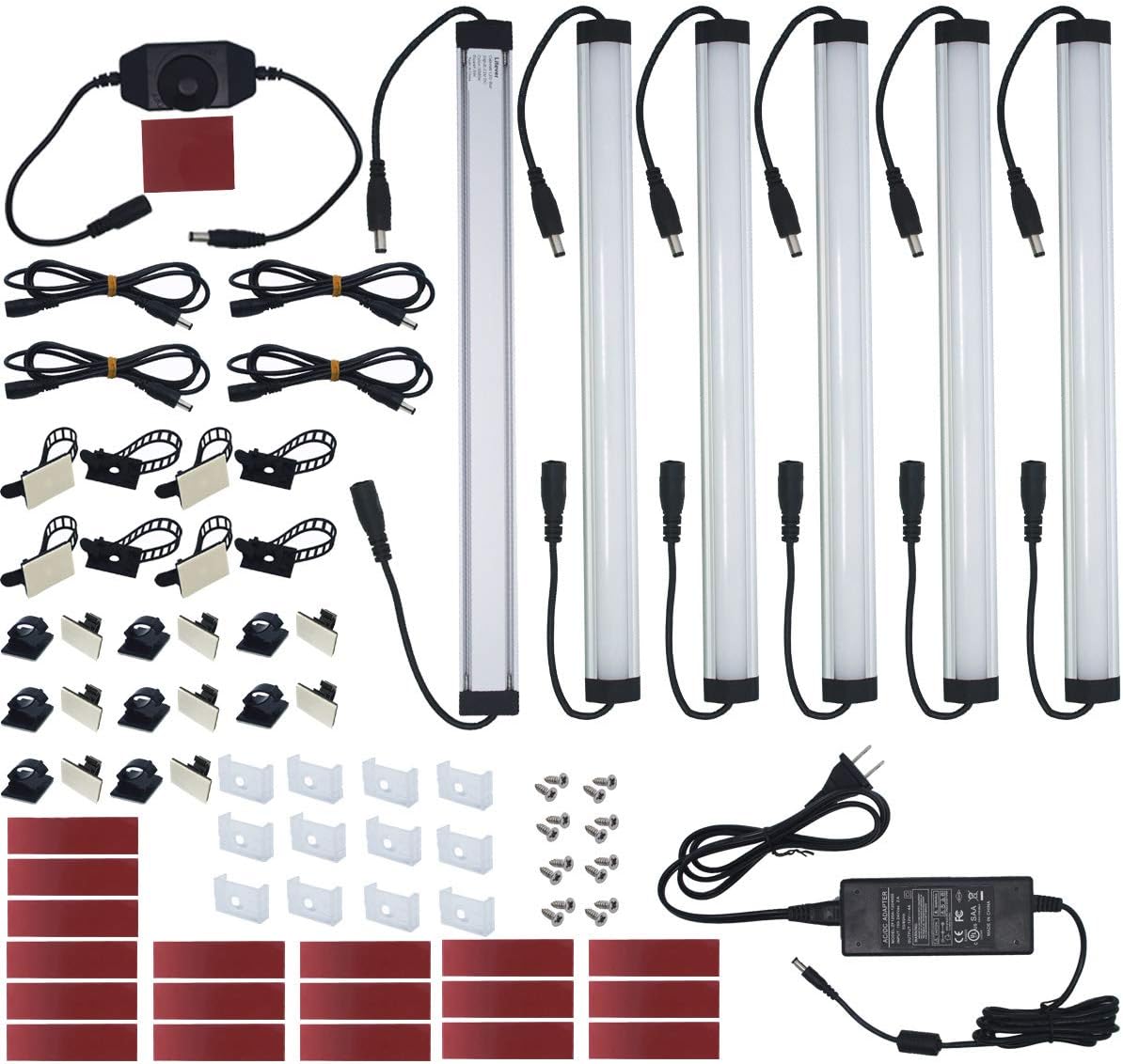 6 pcs 12 Inches LED Cabinet Light Strips, 2000 Lumen, Warm White U83971