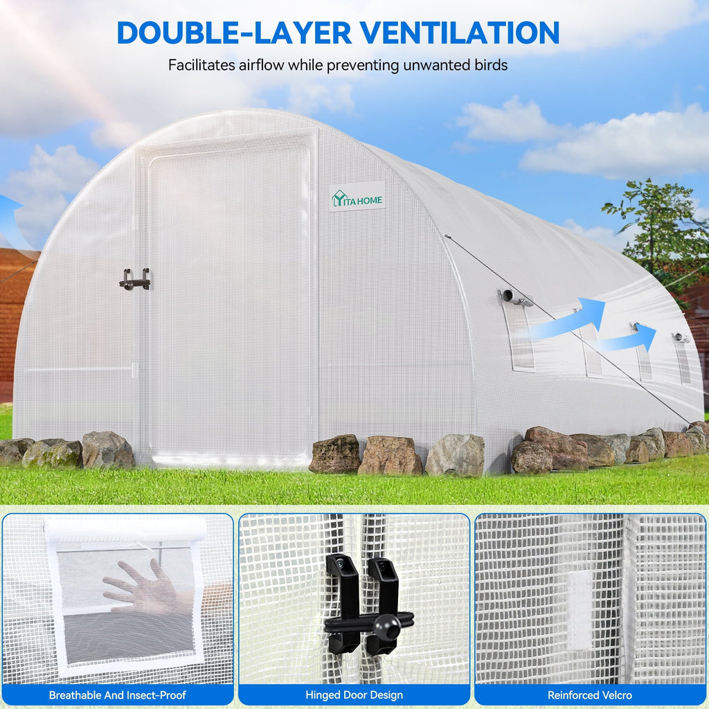 20x10x7ft Heavy Duty Walk-in Greenhouse W9640