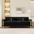 Black Velvet Sofa Couch U117788