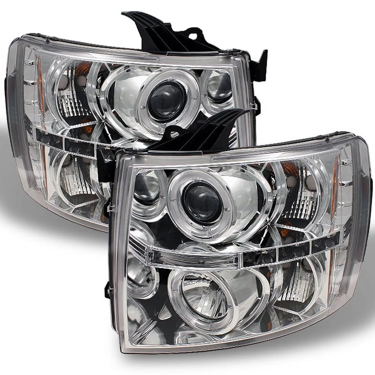 Chrome Clear LED Projector Headlights Pair L25877