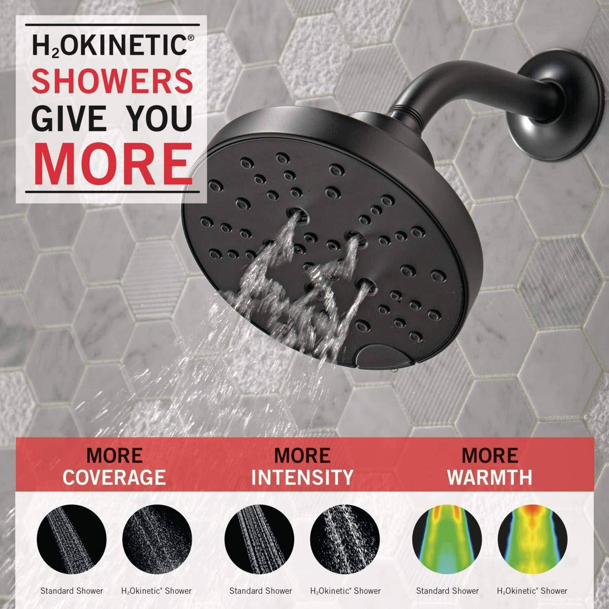 Matte Black 5-Setting Raincan Shower Head B61329