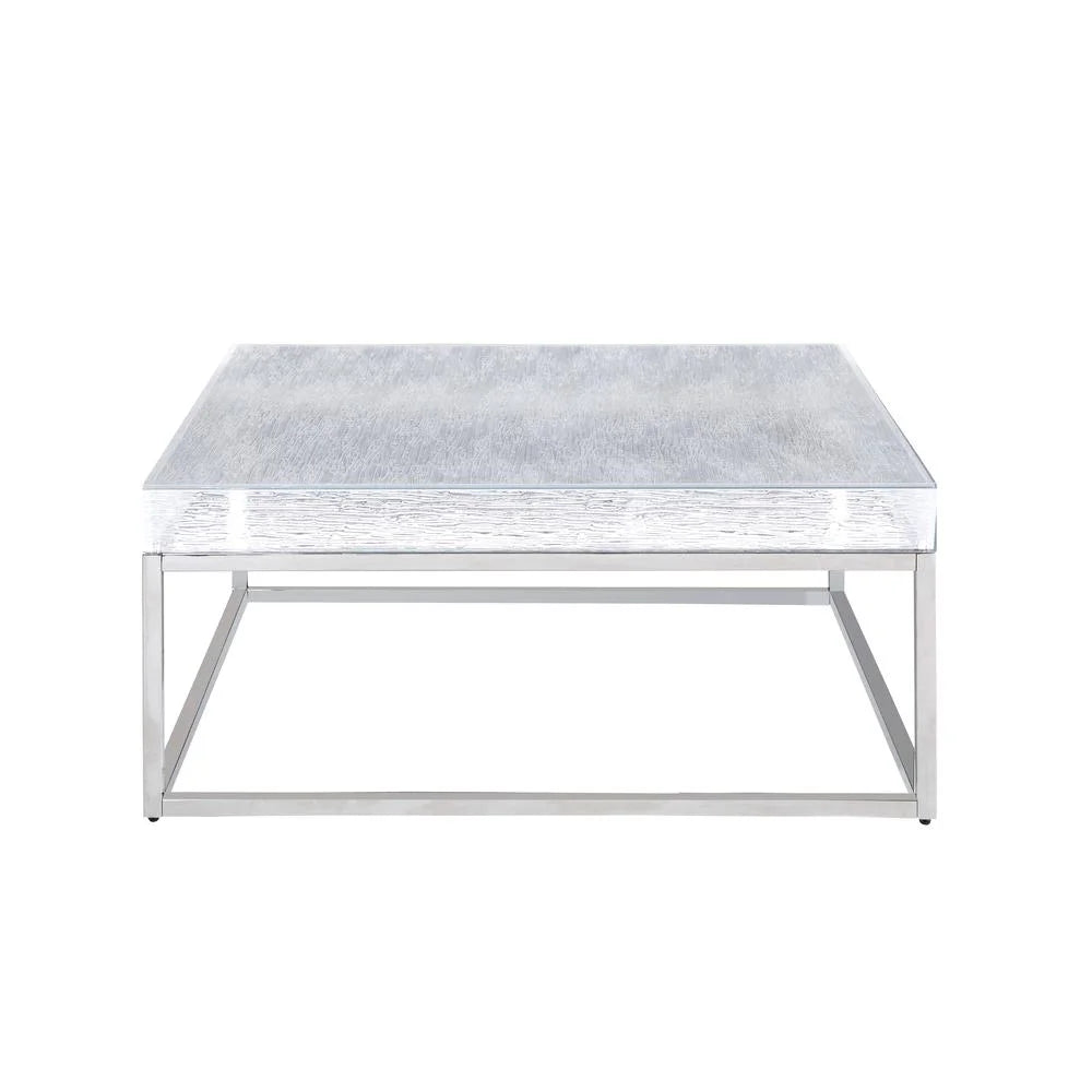 Contemporary Square Cocktail Table with Acrylic Top & Steel Frame J970