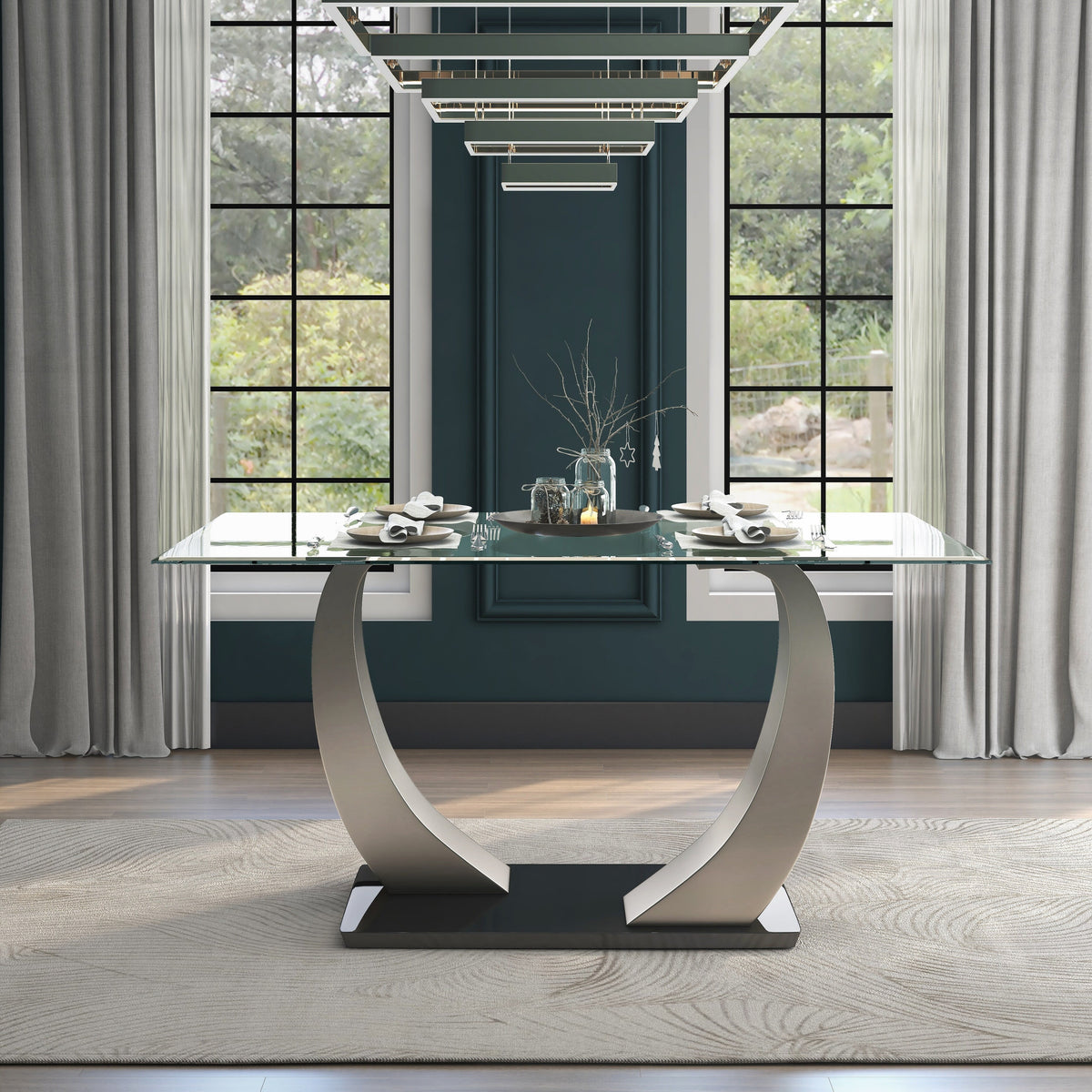 60-inch Glass Top Dining Table S39064