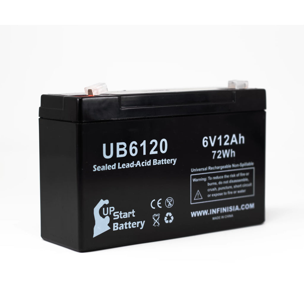 6V 12Ah Sealed Lead Acid Battery with F1 to F2 Terminal Adapters C296405
