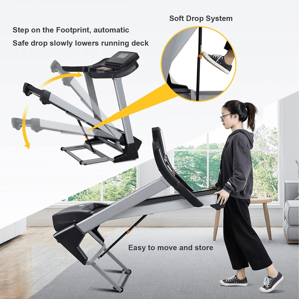 Folding Treadmill with 15% Electric Incline Y61454